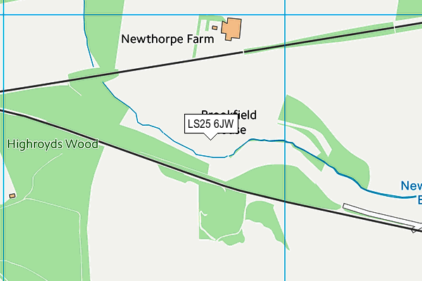LS25 6JW map - OS VectorMap District (Ordnance Survey) LS25 6JW map - OS VectorMap District (Ordnance Survey)