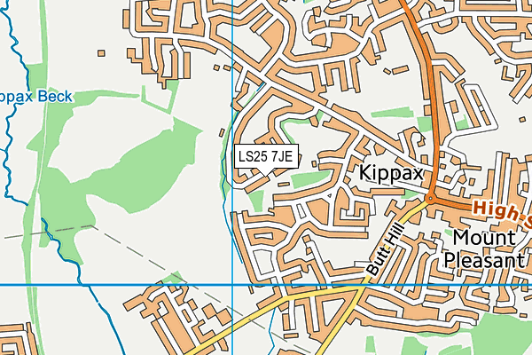 LS25 7JE map - OS VectorMap District (Ordnance Survey) LS25 7JE map - OS VectorMap District (Ordnance Survey)