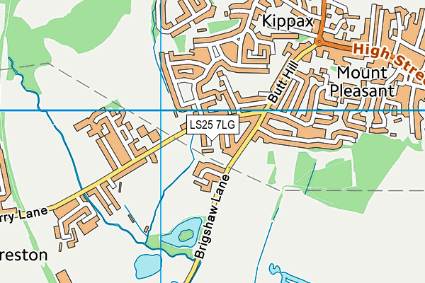 LS25 7LG map - OS VectorMap District (Ordnance Survey) LS25 7LG map - OS VectorMap District (Ordnance Survey)