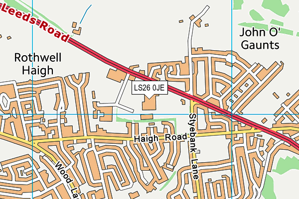 LS26 0JE map - OS VectorMap District (Ordnance Survey) LS26 0JE map - OS VectorMap District (Ordnance Survey)
