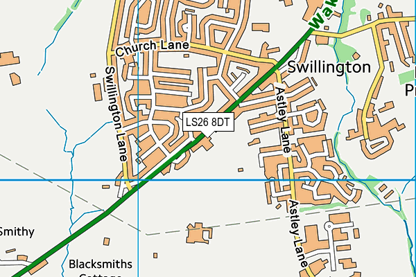 LS26 8DT map - OS VectorMap District (Ordnance Survey) LS26 8DT map - OS VectorMap District (Ordnance Survey)