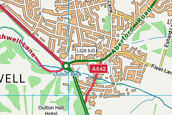 LS26 8JG map - OS VectorMap District (Ordnance Survey) LS26 8JG map - OS VectorMap District (Ordnance Survey)
