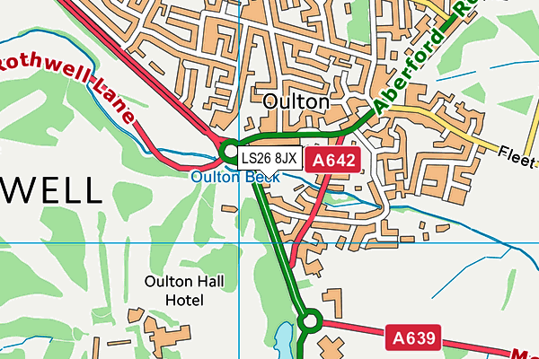 LS26 8JX map - OS VectorMap District (Ordnance Survey) LS26 8JX map - OS VectorMap District (Ordnance Survey)