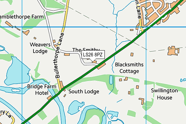 LS26 8PZ map - OS VectorMap District (Ordnance Survey) LS26 8PZ map - OS VectorMap District (Ordnance Survey)
