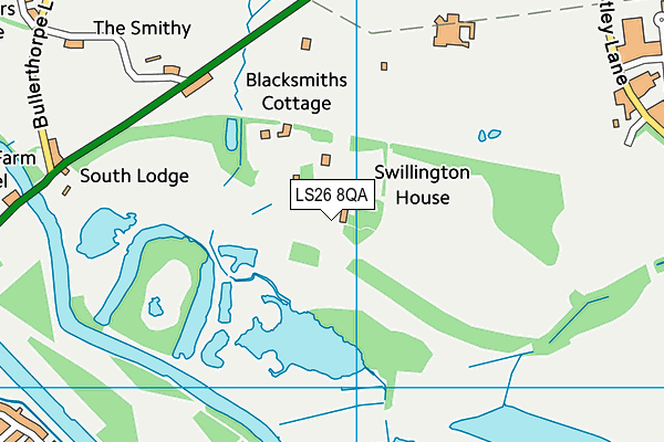 LS26 8QA map - OS VectorMap District (Ordnance Survey) LS26 8QA map - OS VectorMap District (Ordnance Survey)