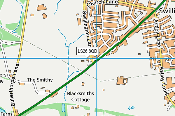 LS26 8QD map - OS VectorMap District (Ordnance Survey) LS26 8QD map - OS VectorMap District (Ordnance Survey)