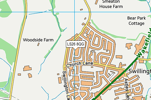 LS26 8QG map - OS VectorMap District (Ordnance Survey) LS26 8QG map - OS VectorMap District (Ordnance Survey)