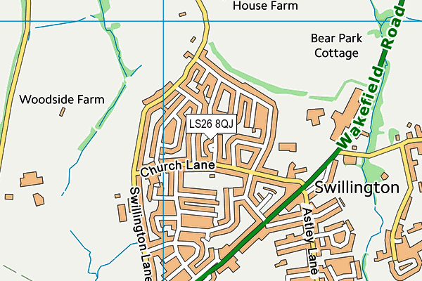 LS26 8QJ map - OS VectorMap District (Ordnance Survey) LS26 8QJ map - OS VectorMap District (Ordnance Survey)
