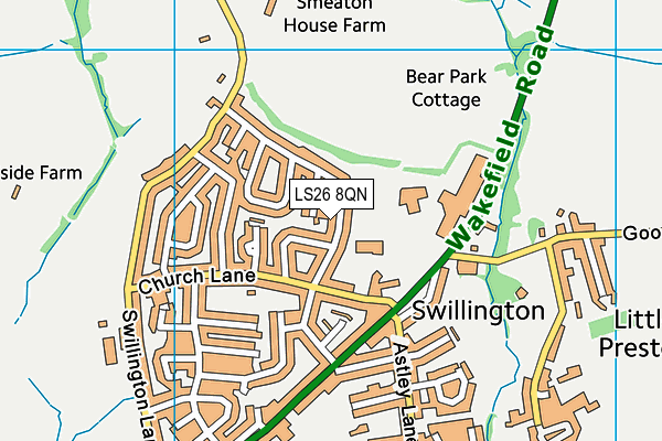 LS26 8QN map - OS VectorMap District (Ordnance Survey) LS26 8QN map - OS VectorMap District (Ordnance Survey)
