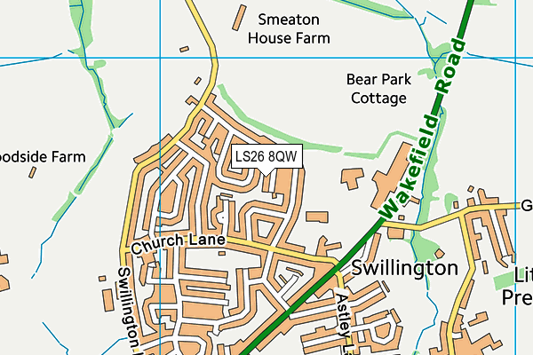 LS26 8QW map - OS VectorMap District (Ordnance Survey) LS26 8QW map - OS VectorMap District (Ordnance Survey)