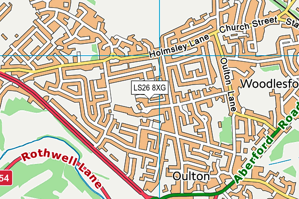 LS26 8XG map - OS VectorMap District (Ordnance Survey) LS26 8XG map - OS VectorMap District (Ordnance Survey)