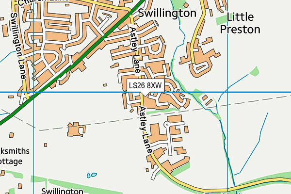 LS26 8XW map - OS VectorMap District (Ordnance Survey) LS26 8XW map - OS VectorMap District (Ordnance Survey)