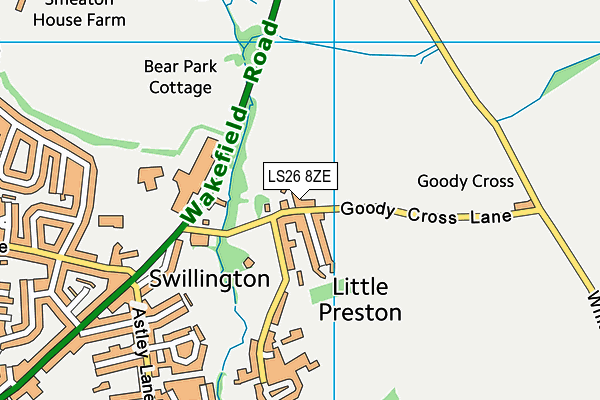 LS26 8ZE map - OS VectorMap District (Ordnance Survey) LS26 8ZE map - OS VectorMap District (Ordnance Survey)