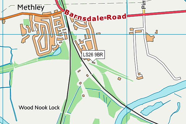 LS26 9BR map - OS VectorMap District (Ordnance Survey) LS26 9BR map - OS VectorMap District (Ordnance Survey)