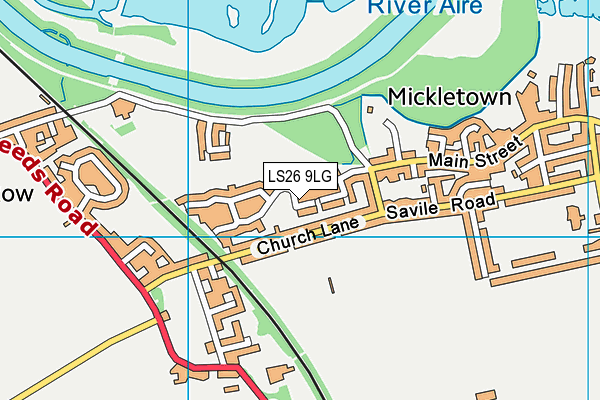 LS26 9LG map - OS VectorMap District (Ordnance Survey) LS26 9LG map - OS VectorMap District (Ordnance Survey)