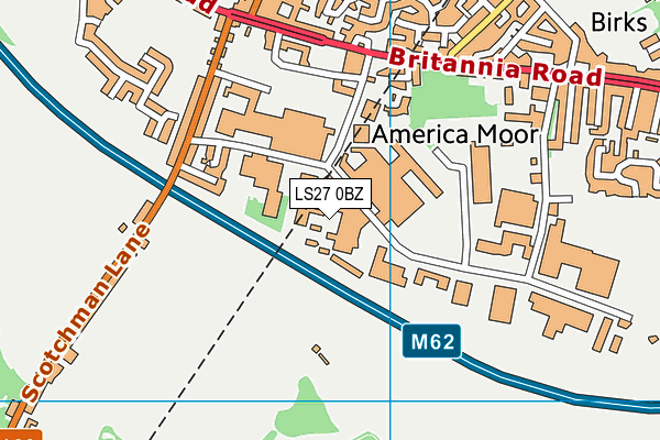 LS27 0BZ map - OS VectorMap District (Ordnance Survey) LS27 0BZ map - OS VectorMap District (Ordnance Survey)