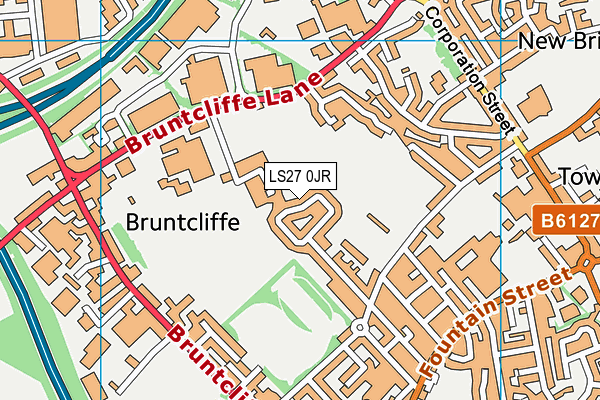 LS27 0JR map - OS VectorMap District (Ordnance Survey)