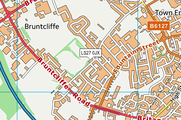 LS27 0JX map - OS VectorMap District (Ordnance Survey) LS27 0JX map - OS VectorMap District (Ordnance Survey)