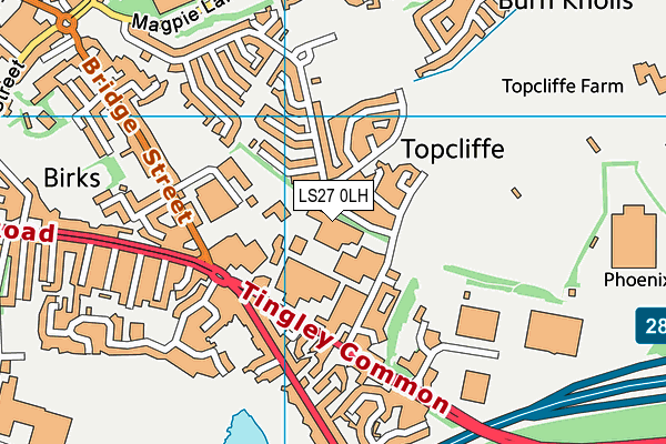 LS27 0LH map - OS VectorMap District (Ordnance Survey)