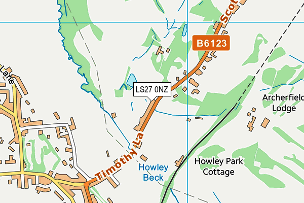 LS27 0NZ map - OS VectorMap District (Ordnance Survey)