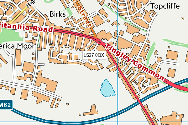 LS27 0QX map - OS VectorMap District (Ordnance Survey) LS27 0QX map - OS VectorMap District (Ordnance Survey)
