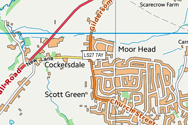 LS27 7AY map - OS VectorMap District (Ordnance Survey) LS27 7AY map - OS VectorMap District (Ordnance Survey)
