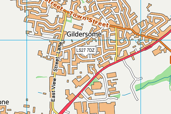 LS27 7DZ map - OS VectorMap District (Ordnance Survey) LS27 7DZ map - OS VectorMap District (Ordnance Survey)