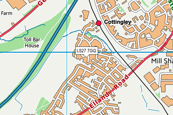 LS27 7GQ map - OS VectorMap District (Ordnance Survey) LS27 7GQ map - OS VectorMap District (Ordnance Survey)