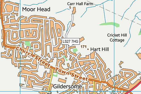 LS27 7HG map - OS VectorMap District (Ordnance Survey) LS27 7HG map - OS VectorMap District (Ordnance Survey)
