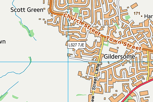 LS27 7JE map - OS VectorMap District (Ordnance Survey)
