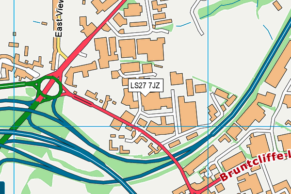 LS27 7JZ map - OS VectorMap District (Ordnance Survey) LS27 7JZ map - OS VectorMap District (Ordnance Survey)