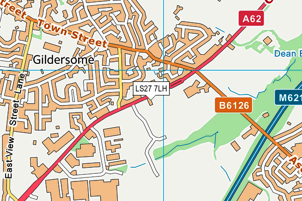 LS27 7LH map - OS VectorMap District (Ordnance Survey) LS27 7LH map - OS VectorMap District (Ordnance Survey)