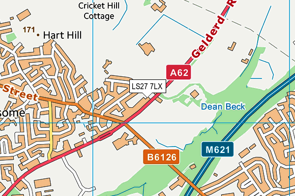 LS27 7LX map - OS VectorMap District (Ordnance Survey) LS27 7LX map - OS VectorMap District (Ordnance Survey)