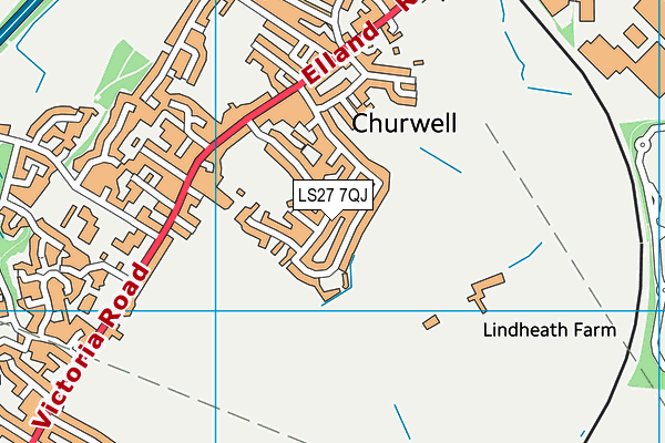 LS27 7QJ map - OS VectorMap District (Ordnance Survey) LS27 7QJ map - OS VectorMap District (Ordnance Survey)