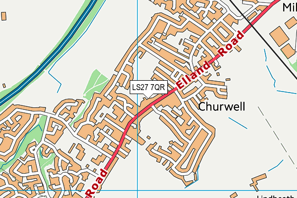 LS27 7QR map - OS VectorMap District (Ordnance Survey)