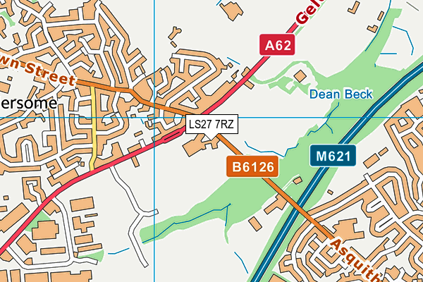 LS27 7RZ map - OS VectorMap District (Ordnance Survey)