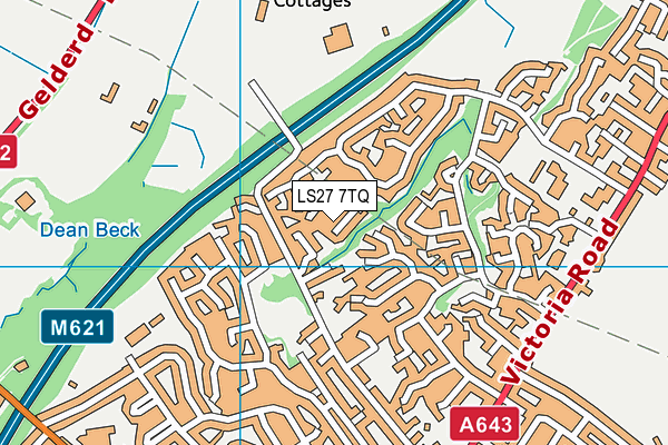LS27 7TQ map - OS VectorMap District (Ordnance Survey) LS27 7TQ map - OS VectorMap District (Ordnance Survey)