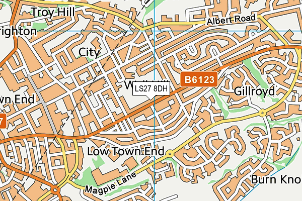 LS27 8DH map - OS VectorMap District (Ordnance Survey) LS27 8DH map - OS VectorMap District (Ordnance Survey)