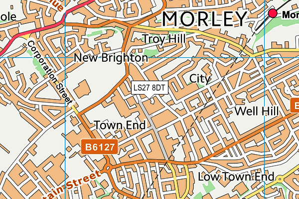 LS27 8DT map - OS VectorMap District (Ordnance Survey) LS27 8DT map - OS VectorMap District (Ordnance Survey)