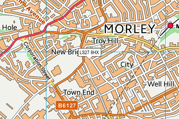 LS27 8HX map - OS VectorMap District (Ordnance Survey) LS27 8HX map - OS VectorMap District (Ordnance Survey)