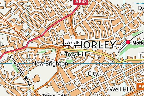 LS27 8JR map - OS VectorMap District (Ordnance Survey) LS27 8JR map - OS VectorMap District (Ordnance Survey)