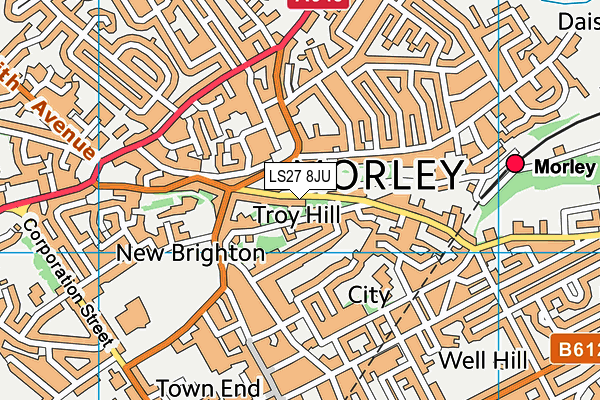 LS27 8JU map - OS VectorMap District (Ordnance Survey) LS27 8JU map - OS VectorMap District (Ordnance Survey)