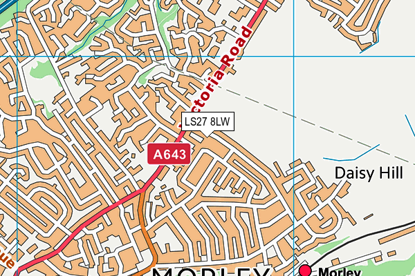 LS27 8LW map - OS VectorMap District (Ordnance Survey)