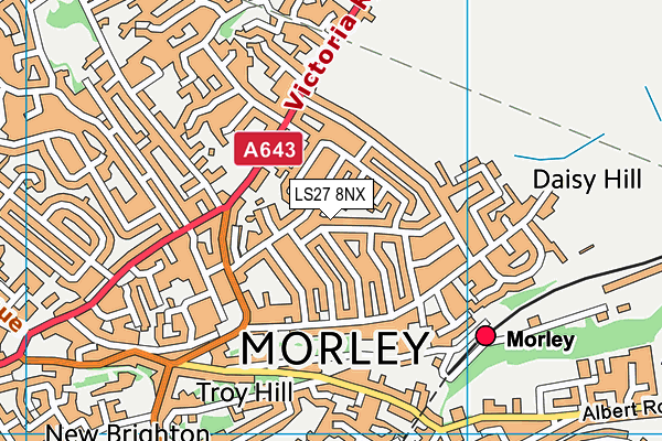 LS27 8NX map - OS VectorMap District (Ordnance Survey) LS27 8NX map - OS VectorMap District (Ordnance Survey)