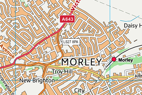 LS27 8PA map - OS VectorMap District (Ordnance Survey) LS27 8PA map - OS VectorMap District (Ordnance Survey)
