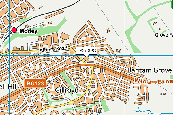 LS27 8PG map - OS VectorMap District (Ordnance Survey) LS27 8PG map - OS VectorMap District (Ordnance Survey)