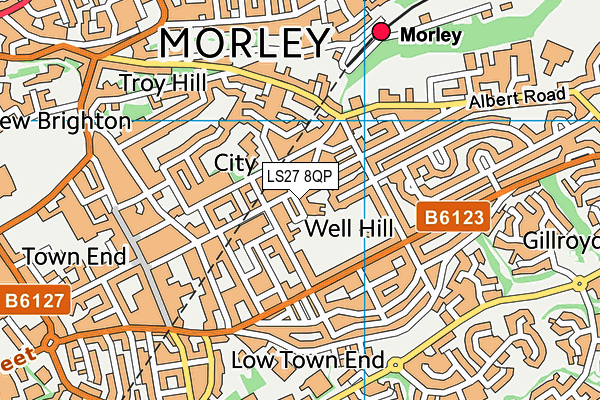 LS27 8QP map - OS VectorMap District (Ordnance Survey) LS27 8QP map - OS VectorMap District (Ordnance Survey)