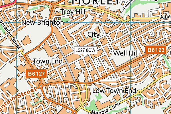 LS27 8QW map - OS VectorMap District (Ordnance Survey) LS27 8QW map - OS VectorMap District (Ordnance Survey)