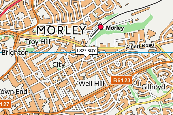 LS27 8QY map - OS VectorMap District (Ordnance Survey)
