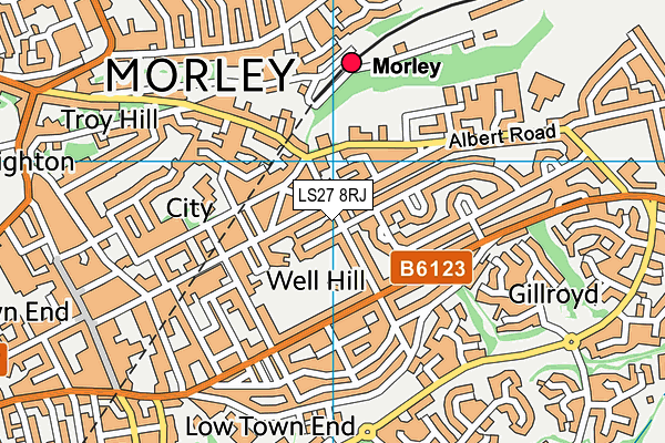 LS27 8RJ map - OS VectorMap District (Ordnance Survey)